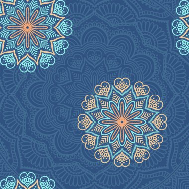 etnik çiçek seamless modeli