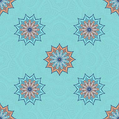 etnik çiçek seamless modeli