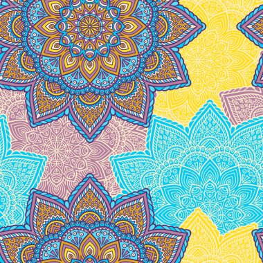 etnik çiçek seamless modeli