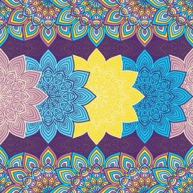 etnik çiçek seamless modeli
