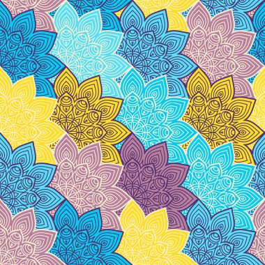 etnik çiçek seamless modeli