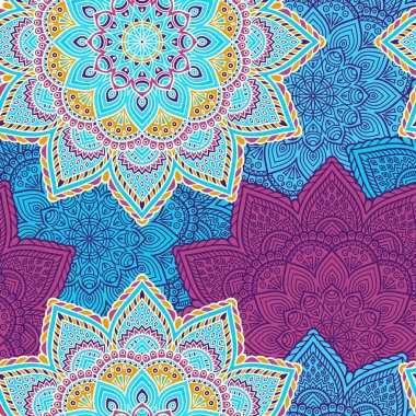 etnik çiçek seamless modeli