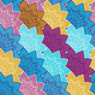 etnik çiçek seamless modeli