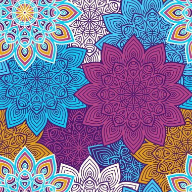 etnik çiçek seamless modeli