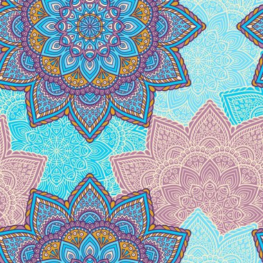 etnik çiçek seamless modeli