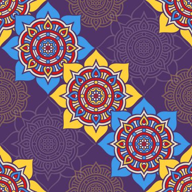 etnik çiçek seamless modeli