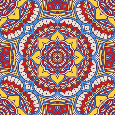 etnik çiçek seamless modeli