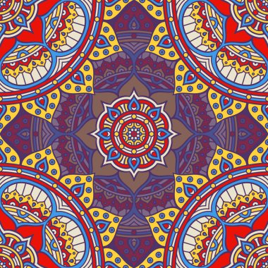 etnik çiçek seamless modeli