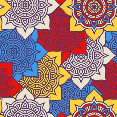 etnik çiçek seamless modeli