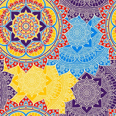 etnik çiçek seamless modeli