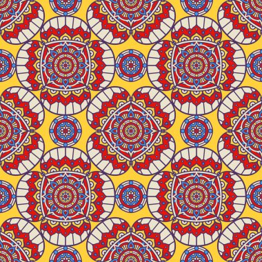 etnik çiçek seamless modeli