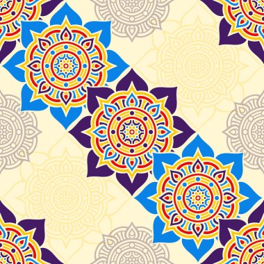 etnik çiçek seamless modeli