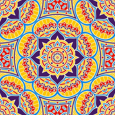 etnik çiçek seamless modeli