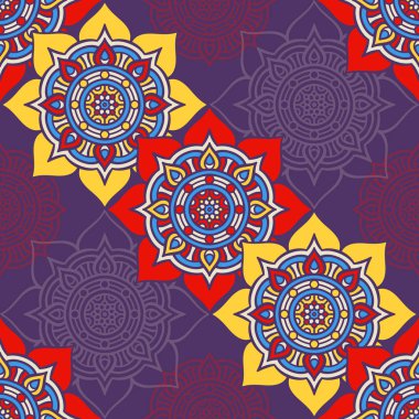 etnik çiçek seamless modeli