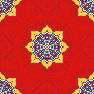 etnik çiçek seamless modeli