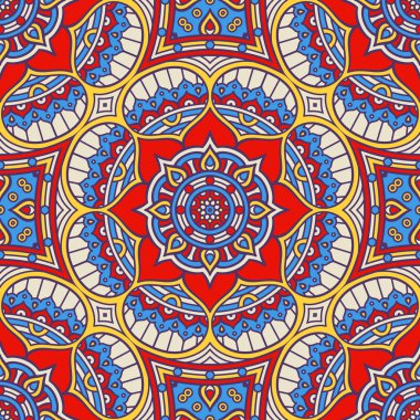 etnik çiçek seamless modeli