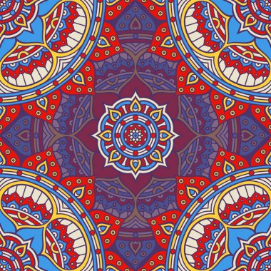 etnik çiçek seamless modeli