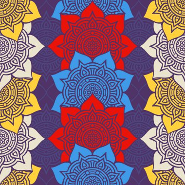 etnik çiçek seamless modeli