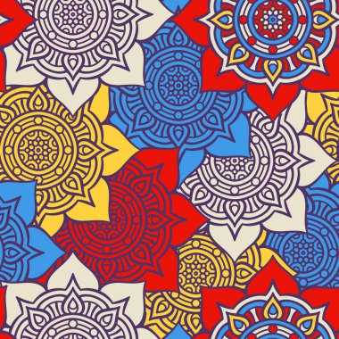 etnik çiçek seamless modeli