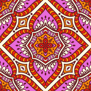 etnik çiçek seamless modeli