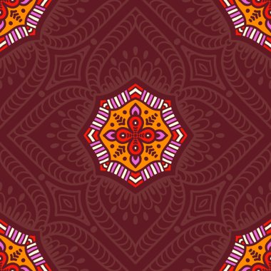 etnik çiçek seamless modeli