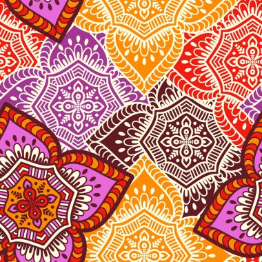 etnik çiçek seamless modeli