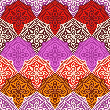 etnik çiçek seamless modeli