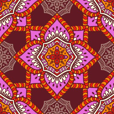 etnik çiçek seamless modeli