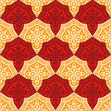 etnik çiçek seamless modeli