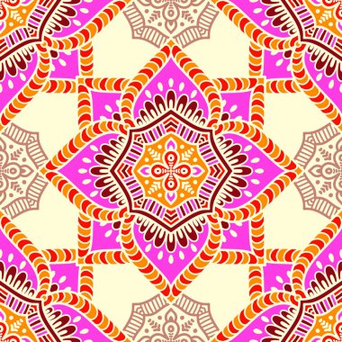 etnik çiçek seamless modeli