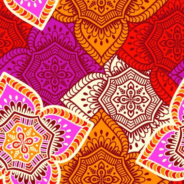 etnik çiçek seamless modeli