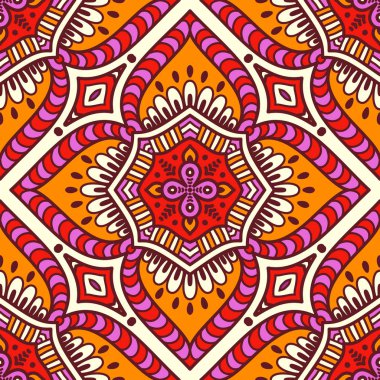 etnik çiçek seamless modeli