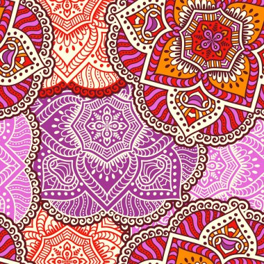 etnik çiçek seamless modeli