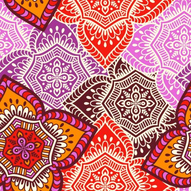 etnik çiçek seamless modeli