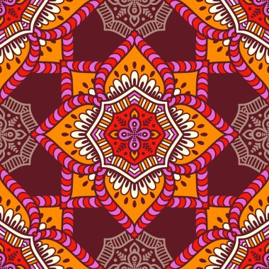 etnik çiçek seamless modeli