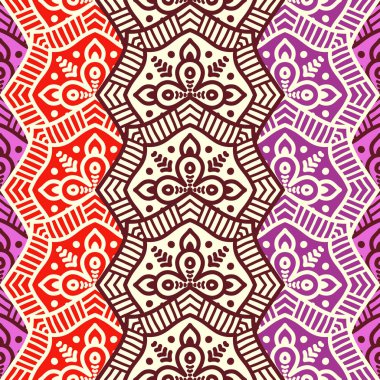 etnik çiçek seamless modeli