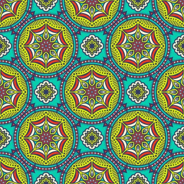 etnik çiçek seamless modeli