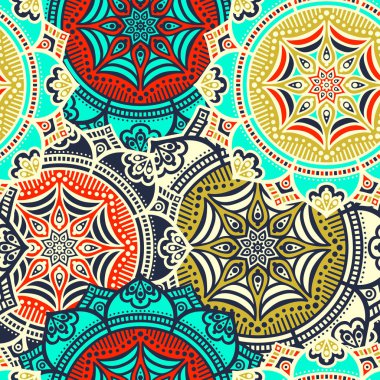 etnik çiçek seamless modeli