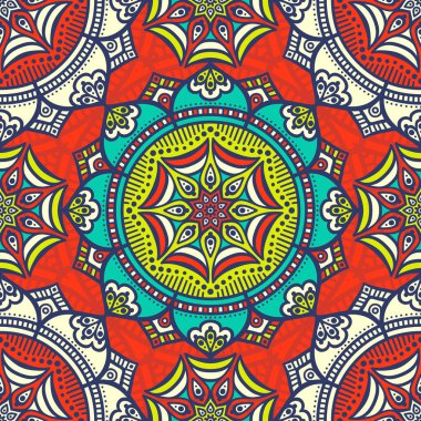 etnik çiçek seamless modeli