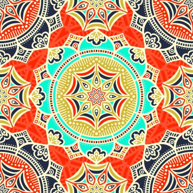 etnik çiçek seamless modeli