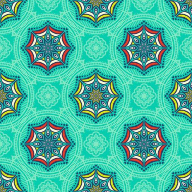 etnik çiçek seamless modeli