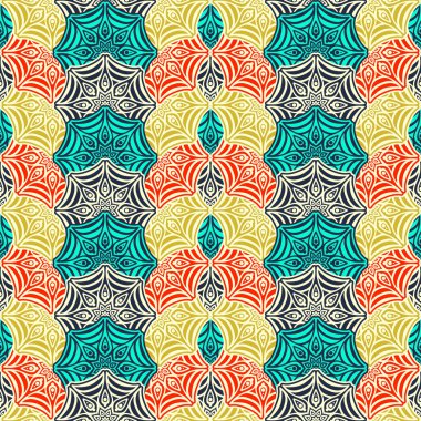 etnik çiçek seamless modeli