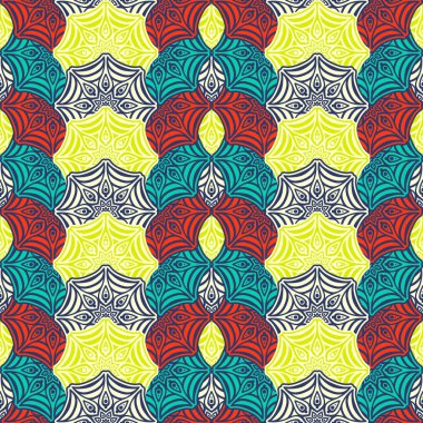 etnik çiçek seamless modeli