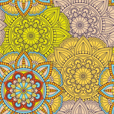 etnik çiçek seamless modeli