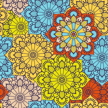 etnik çiçek seamless modeli