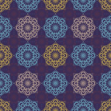 etnik çiçek seamless modeli