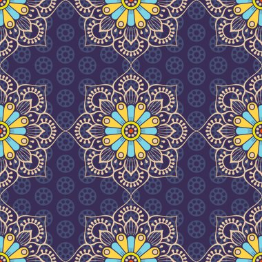 etnik çiçek seamless modeli