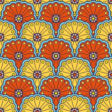 etnik çiçek seamless modeli