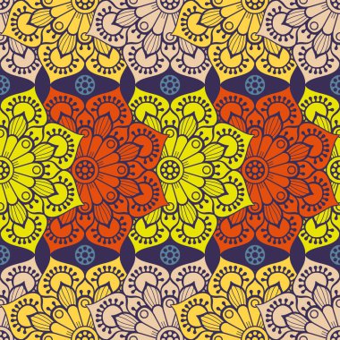 etnik çiçek seamless modeli