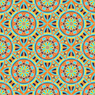 etnik çiçek seamless modeli